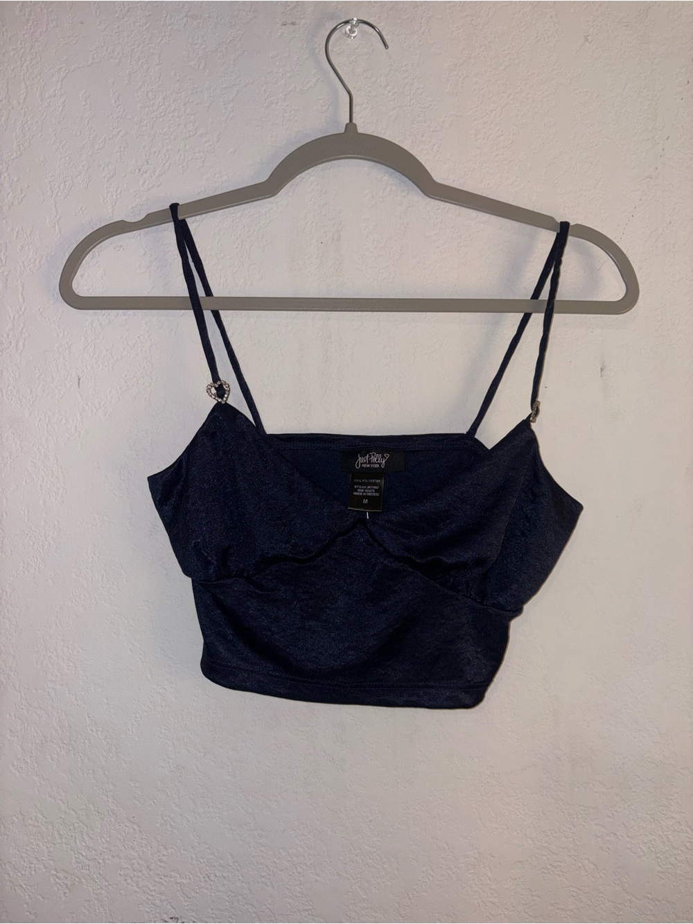 Jetset by Bella Navy Crop Cami with Thin Straps